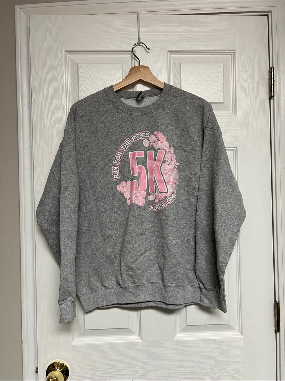 Alpha Omicron Pi "Run for the Roses" 5K philanthropy sweatshirt
